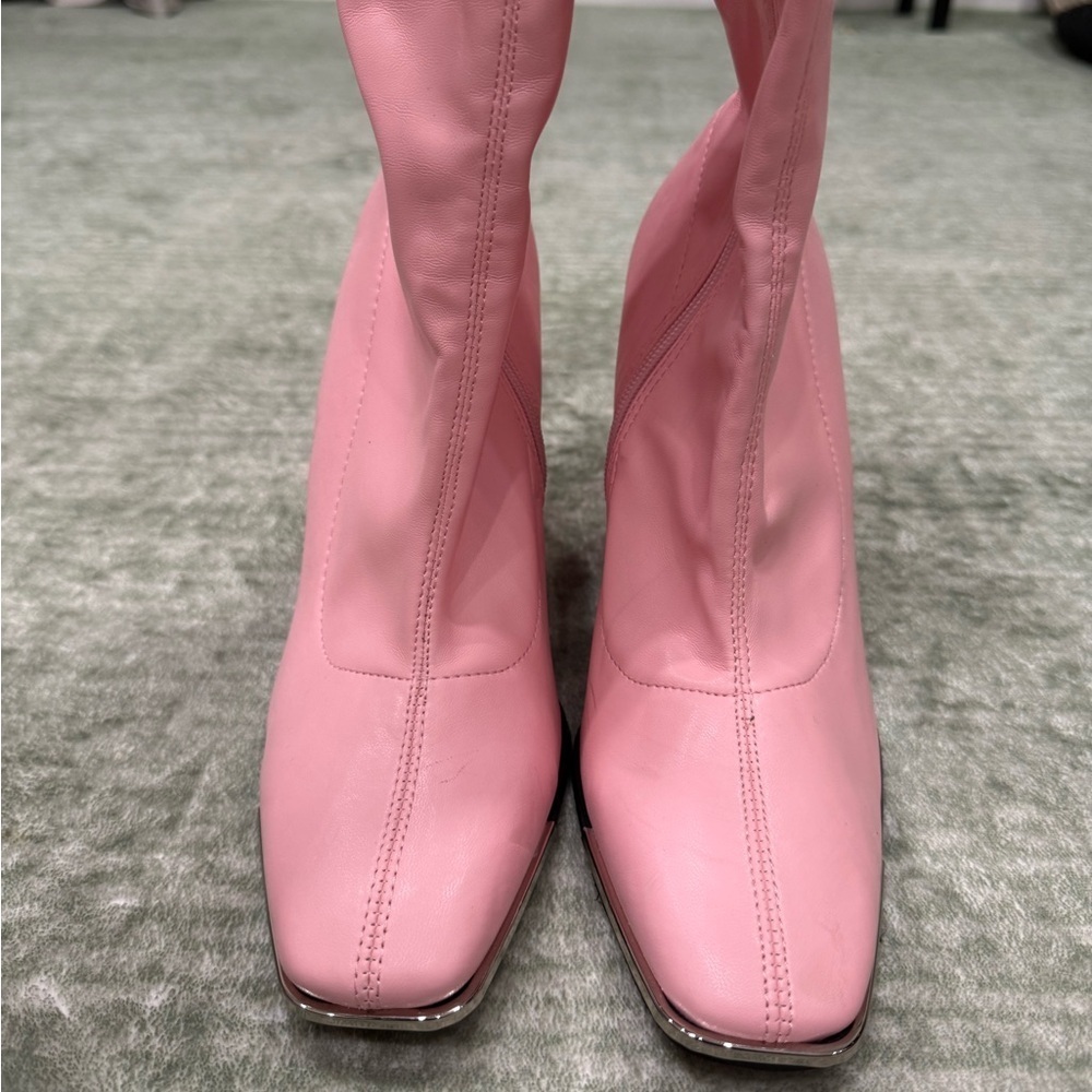 Public Desire Pink Heeled Boots - Picture 10 of 11